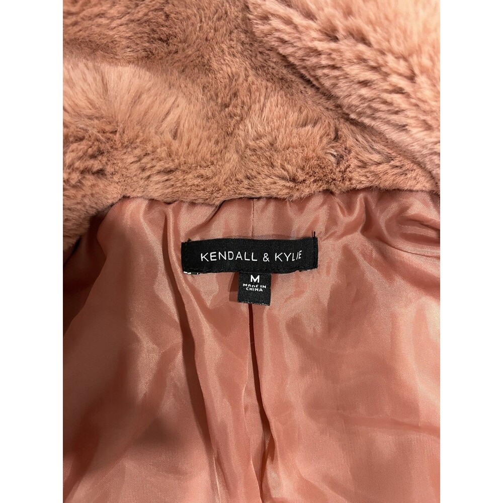 Kendall & Kylie faux fur coat Size M Pink Blush Pre-Owned in great condition - Picture 5 of 5